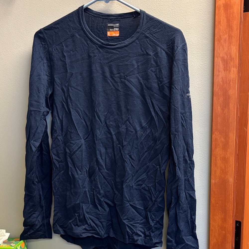 Icebreaker Men's Dark Navy Long-Sleeve Merino Crew